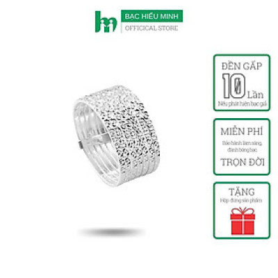 Nhẫn Nữ Bạc 925 Nhẫn Tuần Kiểu Phay Máy 3D Sáng Đẹp Bạc Hiểu Minh NU486