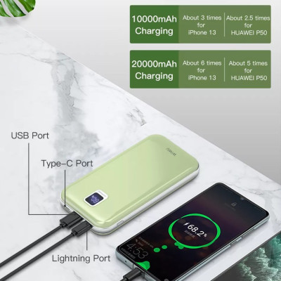 Pin dự phòng Wiwu Ultra-fast Charge JC-17 Dành Cho Điện Thoại, Ipad Sạc An Toàn Trên Máy Bay, Sạc Được Hai Thiết Bị Cùng Một Lúc - Hàng Chính Hãng