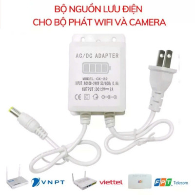 UPS nguồn dự phòng đa năng chuyên dụng cho camera và bộ wifi gia đình có cổng USB 5v và chân cắm 9v - 12v