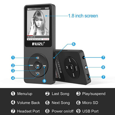Máy Nghe Nhạc MP3 Ruizu X02 8GB - Hàng Chính Hãng