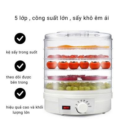 Máy sấy thực phẩm gia đình sấy khô siêu nhanh sấy khô hoa quả thịt cá tôm mực cực tiện