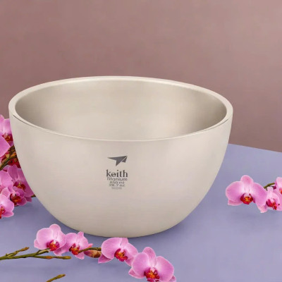 Tô chén ăn cách nhiệt 2 lớp Titanium Keith Ti5355 - 850ml