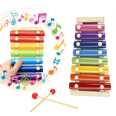 Đàn Xylophone Khung Gỗ 8 Thanh Phát Ra Âm Thanh Cho Bé Làm Quen Với Âm Nhạc