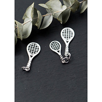 Combo 3 cái charm bạc hình vợt tennis mặt treo - Ngọc Quý Gemstones