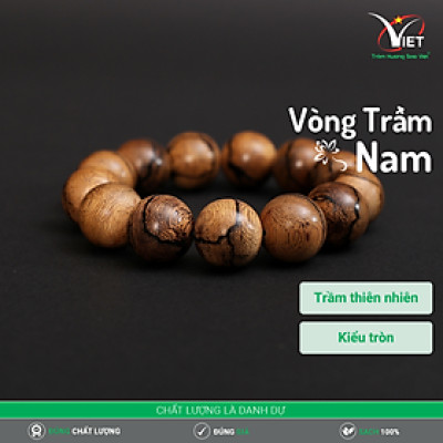 Vòng Trầm Nam - Trầm thiên nhiên - Kiểu Tròn - Vân Trầm Độc Đáo