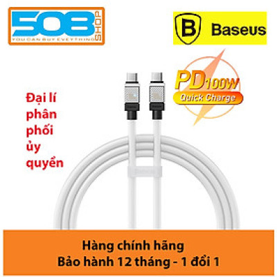 Cáp sạc nhanh, truyền dữ liệu PD 100W, Ba-se-us CoolPlay Series Fast Charging Data Cable Type-C to Type-C 100W với chất liệu có độ bền cao, độ dẻo dai và công nghệ sạc nhanh Power Delivery - Hàng chính hãng