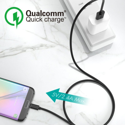 Cáp sạc nhanh Choetech AB003 truyền dữ liệu Usb to Micro dài 1.2m (Hàng chính hãng)