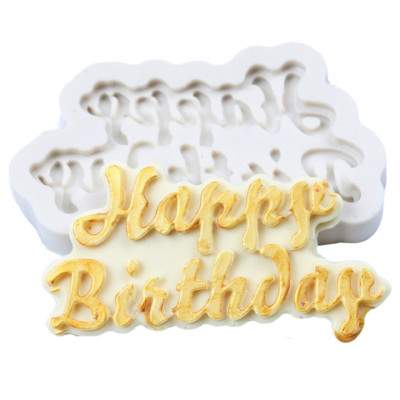 Khuôn silicon làm rau câu, socola Happy Birthday - Mã số 1107