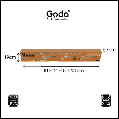 Giàn phơi xếp ống 22mm inox 304 thông minh cao cấp Goda loại 1 mét GD-141b