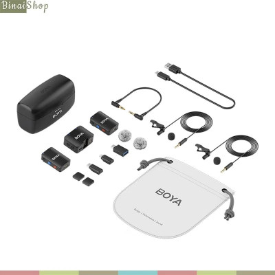 BOYAMIC - Micro Cài Áo Không Dây 2,4 GHz Có Chức Năng Ghi Âm Tích Hợp, Bộ Nhớ 8GB Dành Cho Điện Thoại, Máy Ảnh, Máy Tính - Hàng chính hãng