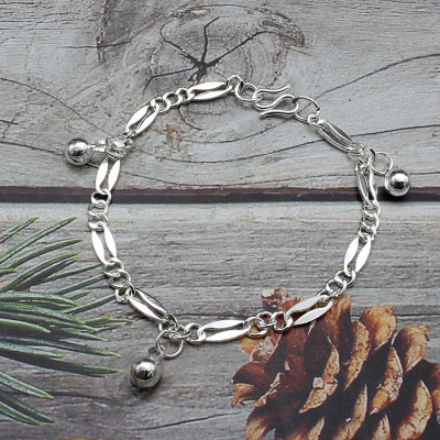 Lắc Tay Lắc Chân Trẻ Em Bạc Hiểu Minh LTE097S chiếc chuông nhỏ