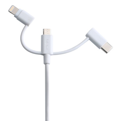 Dây Cáp Sạc 3 Trong 1 MicroUSB/USB Type-C/Li - MiLi 1m - HI-L31 - Hàng Chính Hãng