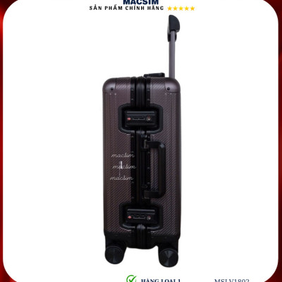 Vali hợp kim nhôm cao cấp Macsim MSLV1802 cỡ 20 inches màu gun hàng loại 1