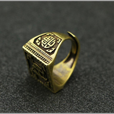  NHẪN NAM TÀI LỘC BẰNG HỢP KIM ĐỒNG THAU CÓ HỘP ĐỰNG nhẫn chữ Tài