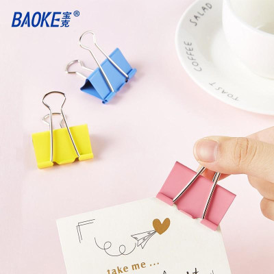 Kẹp Giấy Màu Binder Clips - Double Clip Kẹp Bướm Màu-BAOKE