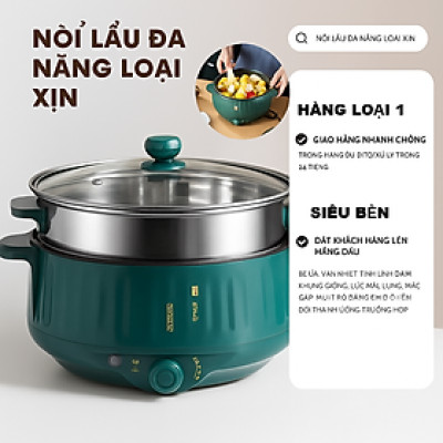 Nồi Lẩju Điện 2 Tầng Đa Năng Loại Xịn – Hấp, Xào, Nấu Mọi Món Ăn, ĐÈN TRANG TRÍ