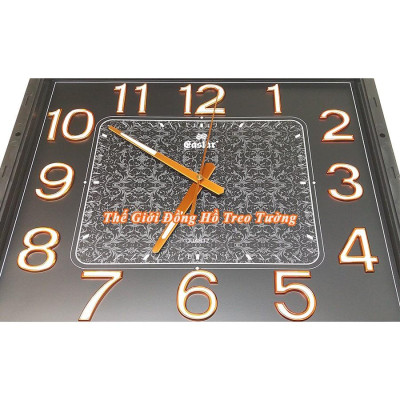 Đồng Hồ Eastar Chữ nhật Mặt Kính Nổi 3D Có Dạ Quang, Kim trôi (Mặt Đen)