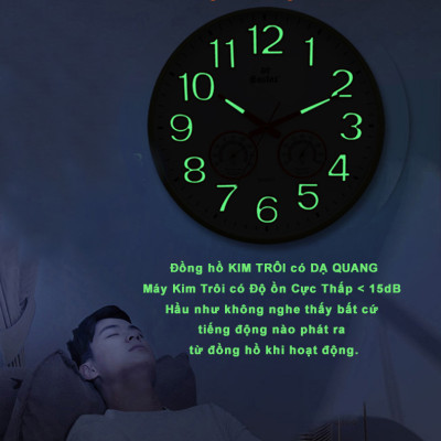 Đồng Hồ EASTAR Mặt Tròn có DẠ QUANG và Đồng hồ CƠ Đo NHIỆT ĐỘ & ĐỘ ẨM - Máy KIM TRÔI - Tặng Pin Maxell