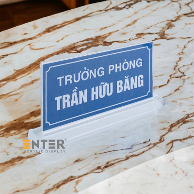 Kệ mica 2 mặt Enter E17B LR 12x26cm, đế mica 5.5x29cm dày 20mm vát 4 cạnh