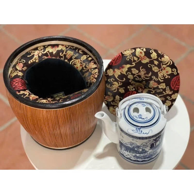 Giỏ ủ Bát Tràng hàng gấm S1