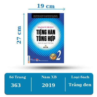 Sách - Tiếng Hàn Tổng Hợp Dành Cho Người Việt Nam Sơ Cấp 2 - Sách Bài Học + Bài Tập - Bản Đen Trắng - MCBooks