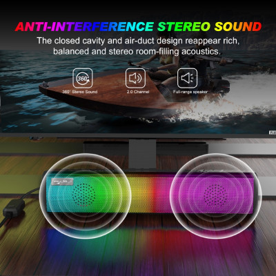 Loa vi tính Q9 Sound Bar HD Led RGB cho máy tính, laptop, điện thoại, máy tính bảng hàng nhập khẩu