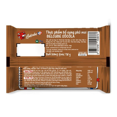 [Chỉ Giao HCM] Combo 3 gói Phô Mai Vuông Belcube Vị Socola (15 viên) Hỗ Trợ Hệ Miễn Dịch