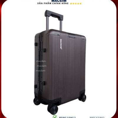 Vali hợp kim nhôm cao cấp Macsim MSLV1802 cỡ 20 inches màu gun hàng loại 1