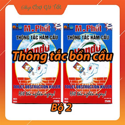 Combo 2 gói Bột thông tắc bồn cầu bể phốt xuất khẩu Hando 250Gr 