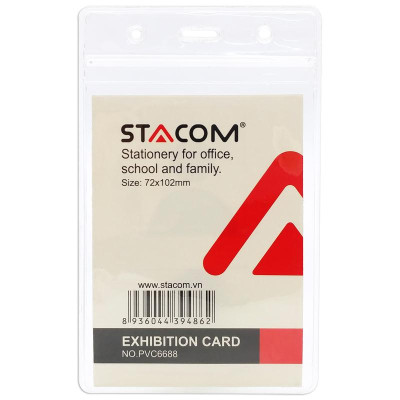 Bảng Tên Nhựa PVC Stacom Có Khóa Kéo ID-PVC6688