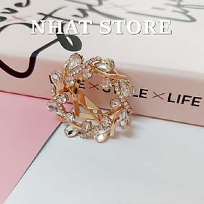 Ghim cài áo cao cấp, trâm cài áo vest nam nữ đính đá sang trọng, tinh tế, Kẹp vạt áo/váy (cỡ 4.5x4.5cm)