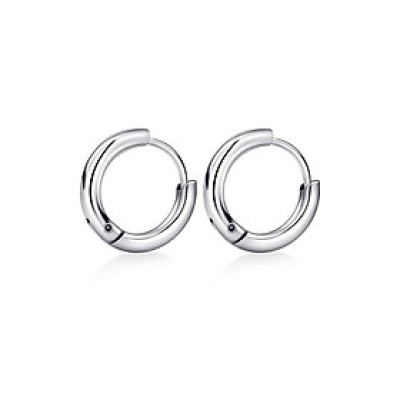 Bông tai nam inox khuyên tròn 12mm BT233 - 2 chiếc