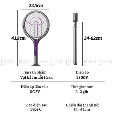 Vợt Diệt Muỗi Trên Cao - Cán Kéo Dài - Đập Muỗi Trần Nhà, Vách Tường, Không Cần Ghế - Đèn Uv Thu Hút Muỗi Tự Động - Vợt Bắt Muỗi, Côn Trùng Hiệu Quả - Đèn UV Thu Hút Và Diệt Muỗi Tự Động
