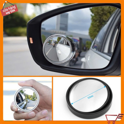 Bộ 2 Gương Cầu Lồi Chiếu Hậu Ô Tô Xoay 360° Xóa Điểm Mù Kính Thật Tráng Bạc Loại Tốt