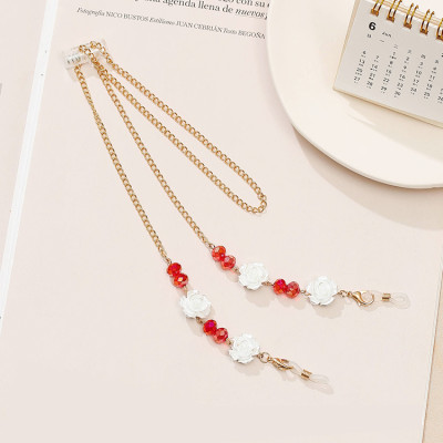 Dây đeo gọng kính hoa hồng Hàn Quốc hạt cườm ấn tượng dây đeo khẩu trang đeo airpod  chống rơi rớt tiện lợi đa năng thông minh