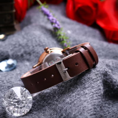 Đồng Hồ Nữ Julius Hàn Quốc JA814LE Dây Da Màu Nâu