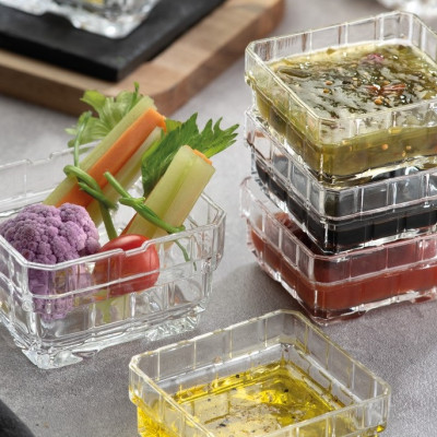 Khay Mứt, Hạt Dưa Có Thể Xếp Chồng 2 Chiều Thủy Tinh Pha Lê Ý RCR - Click Clack Stack, 200 ml