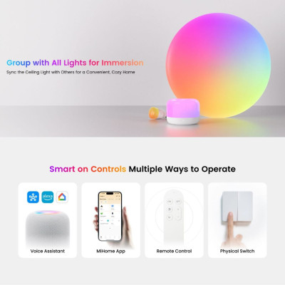 Đèn Ốp Trần Yeelight Arwen D500 / D600 - 16 triệu màu RGBICWW, Điều khiển từ xa, Công suất 50W - Hàng chính hãng