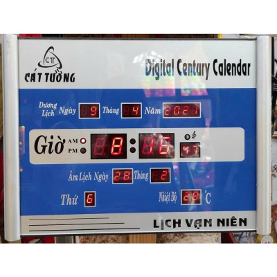 Đồng Hồ Treo Tường Vạn Niên Cao Cấp – Có Lịch Âm,  Sang Trọng, 40x30cm Chuẩn Phong Thủy