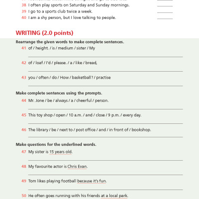 Bài tập Bổ trợ Tiếng Anh 8 Right On!