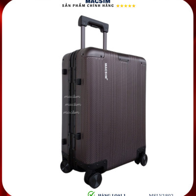Vali hợp kim nhôm cao cấp Macsim MSLV1802 cỡ 20 inches màu gun hàng loại 1
