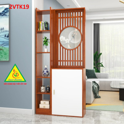 Tủ kệ trang trí kiêm vách ngăn phòng khách , nhà bếp 2VTK19 - Nội thất lắp ráp Viendong Adv