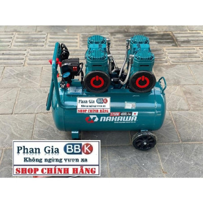 [chính hãƞg] Máy nén khí không dầu, tốc nhanh, siêu êm NAKAWA 50L - 5.0HP, 100% Dây đồng, Bảo hành 1 năm