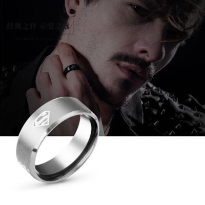 Nhẫn titan nam đánh dấu siêu nhân nhiều màu cao cấp thời trang thép không gỉ