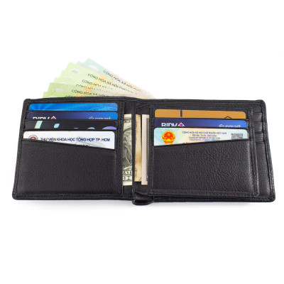 Ví Da Nam, Bóp Da Nam Kim Bảo Smeraldo SM201 Da Bò Màu Đen, Nâu