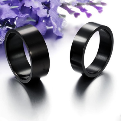 Nhẫn cặp trơn màu đen NC119 size 7