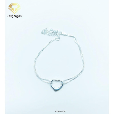 Lắc tay bạc 925 Huệ Ngân - Trái tim tình yêu RYB140078