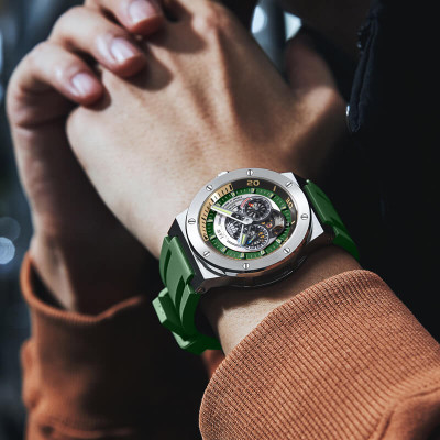 Đồng hồ nam chính hãng IW CARNIVAL IW619G-3 Kính sapphire ,chống xước,Chống nước 50m,Bảo hành 24 tháng,Máy cơ (Automatic),Dây cao su cao cấp,thiết kế lộ cơ thể thao