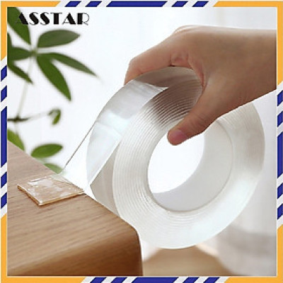 BĂNG KEO TRONG SUỐT ĐA NĂNG 2 MẶT DÍNH, CUỘN 3M, 5M RỘNG 3CM - HÀNG NHẬP KHẨU