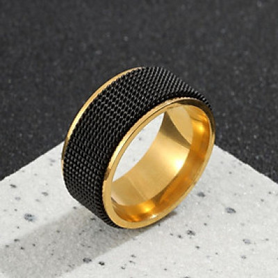 Nhẫn nam nữ xích lưới xoay Elas thời trang thép không gỉ trangsucpt hiphop đường phố Unisex PTNNA31